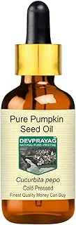 Devprayag Pure Pumpkin Seed Oil (Cucurbita pepo) with Glass Dropper Natural Therapeutic Grade Cold Pressed 30ml (1 oz)