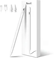 iPad Pencil with Quick Charge (2018-2024), Pencil 2nd Gen, Palm Rejection, Magnetic, USB-C Pencil for Apple iPad Pro M4, iPad Air M2, iPad Pro, iPad 10/9/8/7/6, iPad Mini 6/5, iPad Air 5/4/3