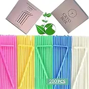 CRYO BOX [200 Pcs] 100% Compostable VioBio PLA Glass Straws - Eco-Friendly, Flexible, Reusable for Drinks, Smoothies, Milkshakes