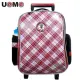 【UnMe】MIT高年級紅格風拉桿後背兩用書包(紅格/中高年級120CM以上適用)