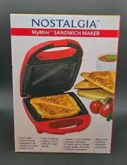 Nostalgia My Mini Sandwich Maker Red, Great Gift, Quick and Easy. New in Box.