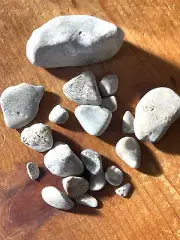 Smooth Tumbled Stone Set For Tank Decorating- Light Gray Fossil Rocks