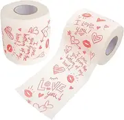 HAMPPLIES 2pcs Printed Valentines Day Tissue Paper Roll for Bathroom Decor Soft and Comfortable Toilet Paper for Weddings and Anniversaries Unique Decorative for Special Occasions