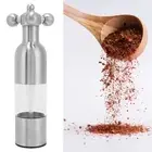 (Silver L)Mini Pepper Mill Stainless Steel Manual Salt Grinder Spice H