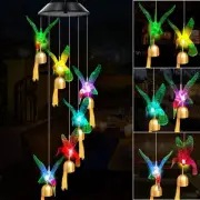 Green Hummingbird Bell Solar Wind Chimes Color Changing Lights Outdoor, Best ...