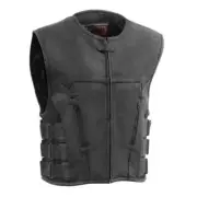 Commando Men's Leather Swat Style Motorcycle Vest Size Large FIM645CSL