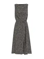 [Dolce & Gabbana] Dolce & Gabbana-Abito Da Cocktail In CrêPe Pesante Con Stampa A Chevron-Donna 40 IT