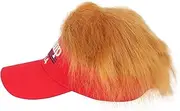[HOUSOLY] Trump 2024 Hat, Donald Trump Shoes Lace Tag, 50 Pack Stickers, Merchandise Sign, MAGA Flag Funny Hat With Hair