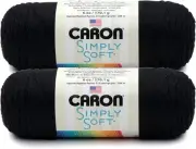 Bulk Buy Caron Simply Soft Yarn Solids 2-pack Black