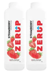 Zerup Zero Sugar / Sugar Free Strawberry Syrup ( 1 Litre ) 2 Pack