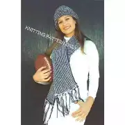 NWT Joanne Turcotte Plymouth Yarn Design P260 Team Hat & Scarf Knitting Pattern
