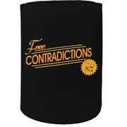 Alcohol Stubby Holder - Free Contradictions - Funny Novelty Birthday Gift Joke Beer Can Bottle