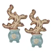2pcs Ceramic Tree Branch #E Artificial Trunk Succulent Flowerpot Micro Landscape