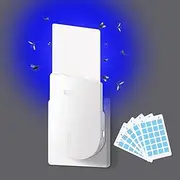 Flying Insect Trap, 2 in 1 Indoor Plug-in Fruit Fly Trap, 1 Trap Black and 6 Glue Cards, Fruit Fly Traps for Gnat, Moth, Mosquito, Suitable for Every Part of The Home (White)