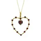 Valentine Day 3.80CT Natural Garnet 14K White Gold Plated 925 Open Heart Pendant