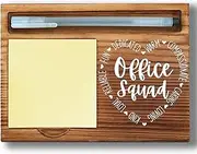 Office Squad Sticky Note Holder, Office Team Gifts, Appreciation Gifts for Coworkers and Admin Staff, Wooden Sticky Note Pad Holder, Cute Desk Accessories for Office Workers WPP80