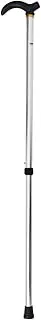 Healeved Retractable Walking Stick, 2 Section Telescopic Adjustable Height Cane Anti-Skid Walking Stick Aluminum Alloy Collapsible Cane for Men Women Adults Seniors Aid, Silver