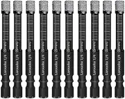 Larouoba 10Pcs 1/4" Dry Diamond Drill Bits Set, 6mm Black Diamond Core Drill Bits for Tile Ceramic Marble Porcelain Stone Glass(not for Wood)(BLACK)