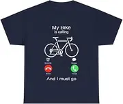 [X.Style] My Bike is Calling and I Must Go I Must go Cycling Cyclist ds032 T-Shirt Navy 3XL