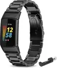 Stainless Steel Material Replacement Straps Compatible with Fitbit Charge 5/Char