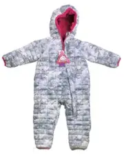 Snozu Baby Ultralight Quilted One Piece Snowsuit Grey/Pink Ice Princess