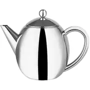 2l Double Walled Insulated Polished Stainless Steel Teapot With Infusing Basket (polished Stainless Steel)