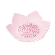3Pc Silicone Box Draining Dish Soap Box Plate Lotus Shape Holder Bathroom Accessories