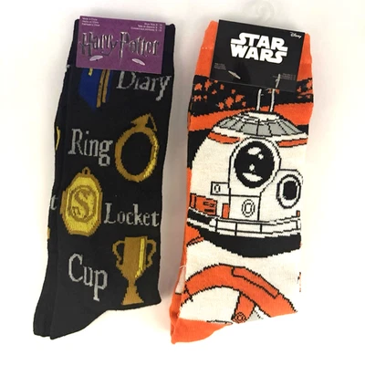 Harry Potter Horcruxes & Star Wars BB-8 Socks Loot Crate 2 pc Set Size 6-12 New