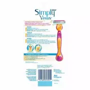 Gillette Women's Razor Blades Venus Simply 3 Blade Disposable 4 Cartridge Refill