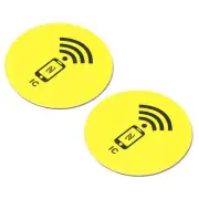 2Pcs NFC Tags Stickers M1 RFID Label 13.56MHz Rewritable Back Adhesive Yellow