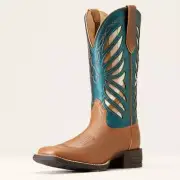 Ariat Ladies Longview Western Boots Buttered Rum/Metallic Sea #10047054