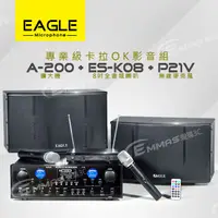 在飛比找PChome24h購物優惠-【EAGLE】專業級卡拉OK影音組A-200+ES-K08+