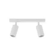 GU10 Exterior Adjustable Head 2 Light Spotlight White IP44 - PG2BARWH