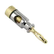 Stackable Banana Plug Black Up to 10 AWG Speaker Cable Gold Plated DIY Hi-Fi