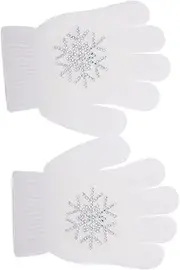 [CORHAD] Thick Knit Ice Skating Gloves Snowflake Pattern Protective Mitten for Winter Sports Accessories