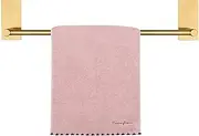 NearMoon Self Adhesive Bathroom Towel Bar- Stainless Steel Bath Wall Shelf Rack Hanging Towel Stick On Sticky Hanger Contemporary Style, NO Drilling (1 Pack, Brushed Gold, 16-Inch Towel Rack)