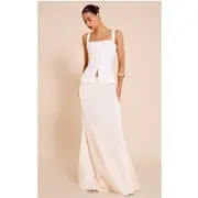Cream Satin Floaty Maxi Skirt, Cream