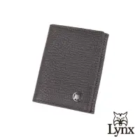 在飛比找momo購物網優惠-【Lynx】美國山貓大象紋進口牛皮2卡名片夾/皮夾/短夾(咖