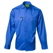 Flinders Country Lightweight Full Button Azure Blue Cotton Shirt - 6XL