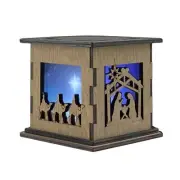 Christmas Nativity Glow Box with Three Wise Men & Manger Scene Wood Light Up Box