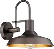 EMLIVIAR 12" Farmhouse Gooseneck Barn Light, Vintage Wall Light Sconce for Porch Warehouse Balcony, Oil Rubbed Bronze Finish, AUJX18-1W ORB
