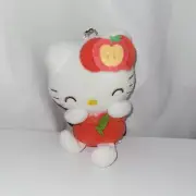 Sanrio Hello Kitty Plush Toy Keychain With Apple Costume+ Christmas Ornament