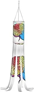 Halloween Garden Left and Right Brain Windsock Lights Halloween Lighted Windsock for Patio Yard Pathway Party Decor