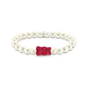 THOMAS SABO Pearl bracelet with red goldbears