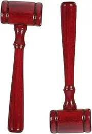 GARVALON Wooden Judge Hammer 2pcs Mini Court Hammer Set Role Play Toy Gavel for Boys and Girls Birthday