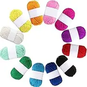 12pcs Acrylic Yarn Skeins 10g Soft Knitting Project Colorful Yarn for Adults and Kids Beginners Small Projects Handicrafts
