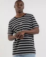 [Lucid] Lucid Men's Essential Stripe T-Shirt in Black Size Medium M Black