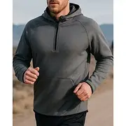 Men's Running Top Sports Sweatshirt Pocket Quarter Zip Long Sleeve Top Athleisure Moisture Wicking Breathable Fishing Hiking Running Sportswear Activewear Soli