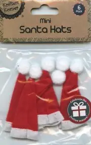 Mini Santa Hats - 6 pack