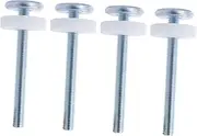 BESTonZON 4 Pcs Playpen Screws Power Cord Gate Spindle Rods Chain Bars Stopper Retractable Banister Gate for Stairs Door Knob Proof Bolt Gates Pet Silver (Iron)